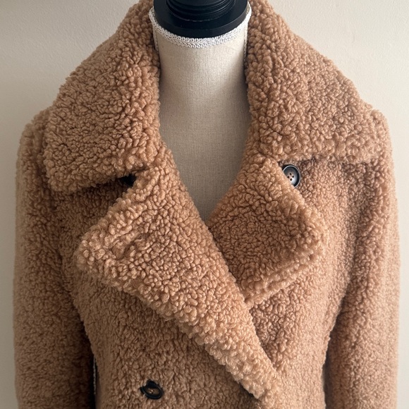 Mkt Studio Shopbop Camel Teddy Jacket Coat size FR 40 - Picture 6 of 11